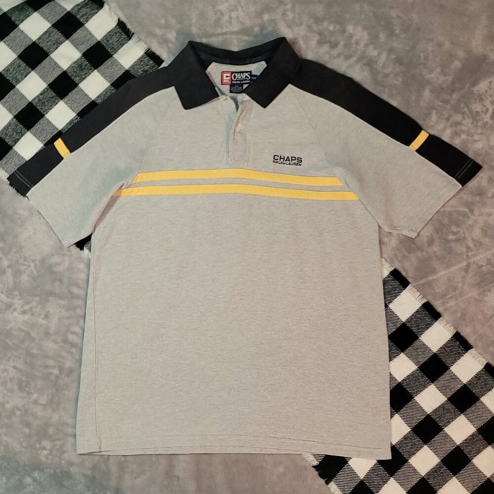 M | Chaps•x•Ralph Lauren | Varsity Stripe Duo-Tone Polo Shirt